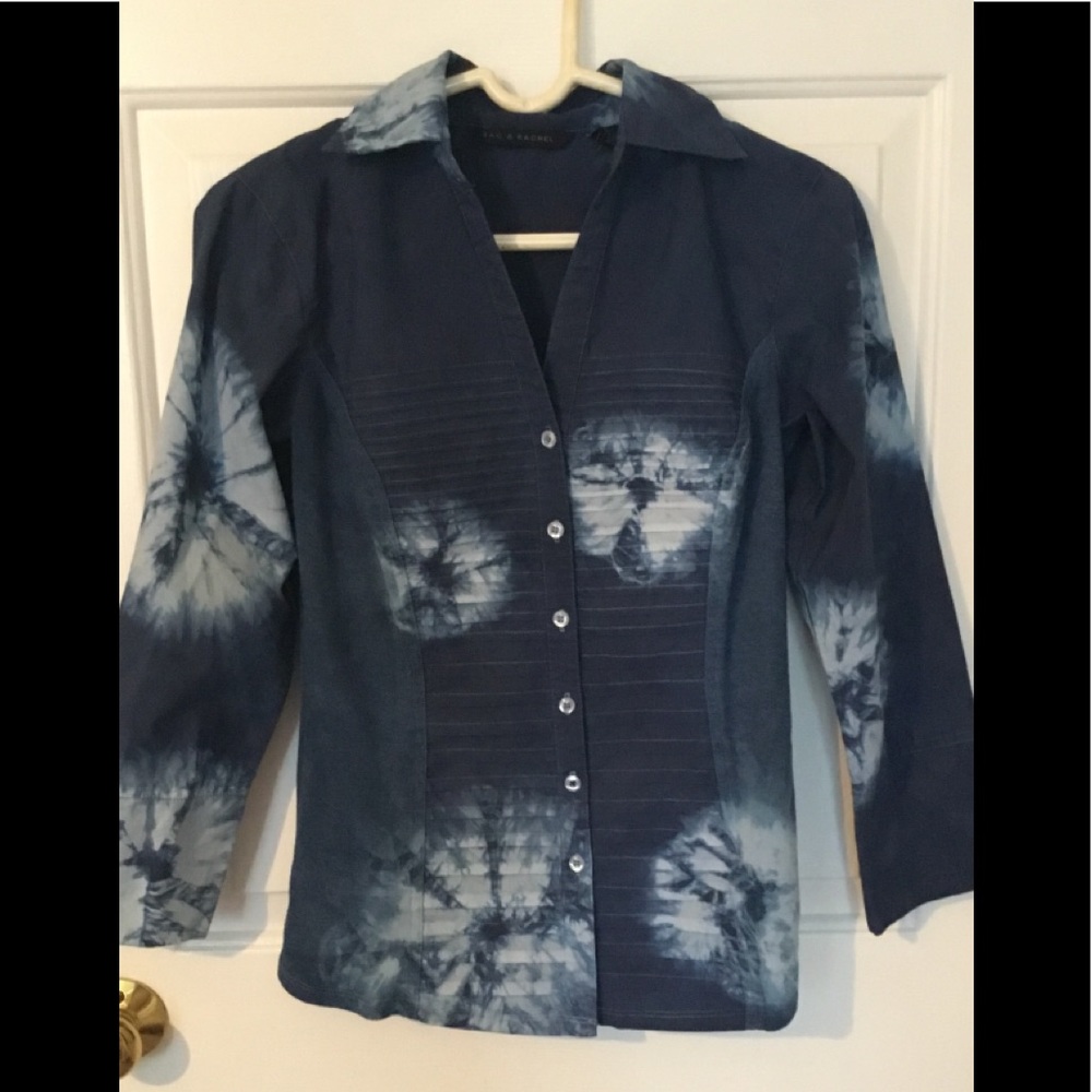 Tie dye sand dollar Shibori blouse